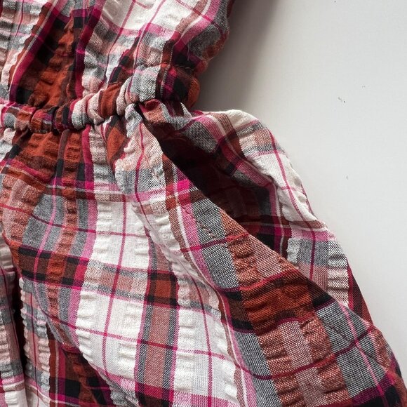 Torrid Plaid Seersucker Zip-Front Drawstring Waist Dress Womens Size 1/1X NWT - Picture 5 of 10